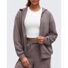 imageG4Free Smoofit Modal Soft Womens Full Zip Jackets Loose Fit Casual Hoodies Long Sleeve Tops with PocketsTaupe