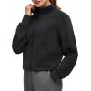 imageG4Free Smoofit Modal Soft Womens Zip Up Jackets Mock Neck Casual Sweatshirts Athletic Workout Tops with PocketsBlack
