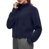 imageG4Free Smoofit Modal Soft Womens Zip Up Jackets Mock Neck Casual Sweatshirts Athletic Workout Tops with PocketsDark Blue