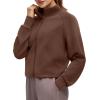 imageG4Free Smoofit Modal Soft Womens Zip Up Jackets Mock Neck Casual Sweatshirts Athletic Workout Tops with PocketsDark Coffee