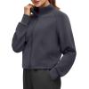 imageG4Free Smoofit Modal Soft Womens Zip Up Jackets Mock Neck Casual Sweatshirts Athletic Workout Tops with PocketsDark Grey