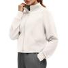 imageG4Free Smoofit Modal Soft Womens Zip Up Jackets Mock Neck Casual Sweatshirts Athletic Workout Tops with PocketsIvory