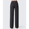 imageG4Free Women Fleece Lined Pants with Pockets Wide Leg Winter Thermal Work Trousers Dressy Casual PetiteRegularTallBlack