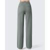 imageG4Free Women Fleece Lined Pants with Pockets Wide Leg Winter Thermal Work Trousers Dressy Casual PetiteRegularTallGray Sage
