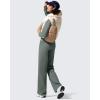 imageG4Free Women Fleece Lined Pants with Pockets Wide Leg Winter Thermal Work Trousers Dressy Casual PetiteRegularTallGray Sage