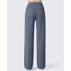 imageG4Free Women Fleece Lined Pants with Pockets Wide Leg Winter Thermal Work Trousers Dressy Casual PetiteRegularTallSlate Gray