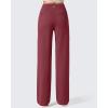 imageG4Free Women Fleece Lined Pants with Pockets Wide Leg Winter Thermal Work Trousers Dressy Casual PetiteRegularTallWine Red