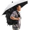imageG4Free 46 Inch Large Hiking Umbrella Ultralight UV Silver Reflective Fullsize Trekking Backpacking UmbrellaSilverBlack