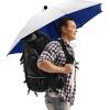 imageG4Free 46 Inch Large Hiking Umbrella Ultralight UV Silver Reflective Fullsize Trekking Backpacking UmbrellaSilverDeep Blue