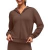 imageG4Free Smoofit Modal Soft Womens Full Zip Jackets Loose Fit Casual Hoodies Long Sleeve Tops with PocketsDark Coffee