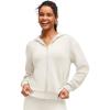 imageG4Free Smoofit Modal Soft Womens Full Zip Jackets Loose Fit Casual Hoodies Long Sleeve Tops with PocketsIvory