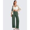 imageG4Free 255275295 Wide Leg Pants for Women 78 Length Yoga Dress Pants High Waist Stretch with Pockets Casual WorkDark Forest Green