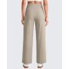 imageG4Free 255275295 Wide Leg Pants for Women 78 Length Yoga Dress Pants High Waist Stretch with Pockets Casual WorkMatcha
