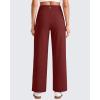 imageG4Free 255275295 Wide Leg Pants for Women 78 Length Yoga Dress Pants High Waist Stretch with Pockets Casual WorkWine