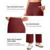 imageG4Free 255275295 Wide Leg Pants for Women 78 Length Yoga Dress Pants High Waist Stretch with Pockets Casual WorkWine
