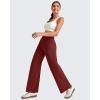 imageG4Free 255275295 Wide Leg Pants for Women 78 Length Yoga Dress Pants High Waist Stretch with Pockets Casual WorkWine