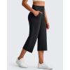 imageG4Free BareFeel High Stretch Capri Pants for Women Soft Wide Leg Yoga Pants High Waist Casual Capris with Pockets 21quot23quot25quotBlack