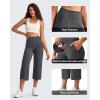 imageG4Free BareFeel High Stretch Capri Pants for Women Soft Wide Leg Yoga Pants High Waist Casual Capris with Pockets 21quot23quot25quotDark Gray