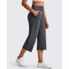 imageG4Free BareFeel High Stretch Capri Pants for Women Soft Wide Leg Yoga Pants High Waist Casual Capris with Pockets 21quot23quot25quotDark Gray