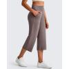 imageG4Free BareFeel High Stretch Capri Pants for Women Soft Wide Leg Yoga Pants High Waist Casual Capris with Pockets 21quot23quot25quotTaupe