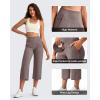 imageG4Free BareFeel High Stretch Capri Pants for Women Soft Wide Leg Yoga Pants High Waist Casual Capris with Pockets 21quot23quot25quotTaupe