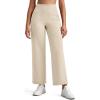 imageG4Free BareFeel High Stretch Wide Leg Yoga Pants for Women Soft High Waist Ankle Length Casual Pants with Pockets 25quot27quot29quotLight Khaki