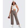 imageG4Free BareFeel High Stretch Wide Leg Yoga Pants for Women Soft High Waist Ankle Length Casual Pants with Pockets 25quot27quot29quotTaupe