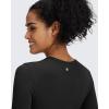 imageG4Free BareFeel Long Sleeve Workout Tops for Women Slim Athletic Gym Yoga Shirt Cropped Basic Tight ShirtBlack
