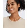 imageG4Free BareFeel Long Sleeve Workout Tops for Women Slim Athletic Gym Yoga Shirt Cropped Basic Tight ShirtKhaki