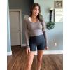 imageG4Free Barefeel Slim Fitted Womens Long Sleeve Crop Workout Tops Low Back Athletic Yoga Exercise Shirts Scoop Neck Base LayerTaupe