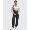 imageG4Free EverGoing Maternity Pants Stretchy Workout Lounge Pants Over The Belly Pregnancy Joggers with PocketsBlack