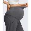 imageG4Free EverGoing Maternity Pants Stretchy Workout Lounge Pants Over The Belly Pregnancy Joggers with PocketsDark Gray