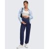 imageG4Free EverGoing Maternity Pants Stretchy Workout Lounge Pants Over The Belly Pregnancy Joggers with PocketsRoyal Blue