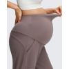 imageG4Free EverGoing Maternity Pants Stretchy Workout Lounge Pants Over The Belly Pregnancy Joggers with PocketsTaupe