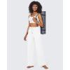imageG4Free EverGoing Wide Leg Pants for Women Yoga Pants High Waist Sweatpants with Pockets Stretch Lounge Pants Comfy WorkoutWhite