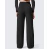 imageG4Free EverGoing Womens Fleece Lined Pants with Pockets High Waisted Wide Leg Casual Warm TrousersBlack