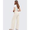 imageG4Free EverGoing Womens Wide Leg Pants High Waisted Yoga Pants Dressy Casual Trousers with PocketsIvory