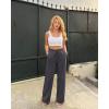 imageG4Free EverGoing Womens Wide Leg Pants High Waisted Yoga Pants with Pockets Casual Drawstring SweatpantsDeep Grey