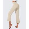 imageG4Free Flare Yoga Pants Women Ankle Casual Pants with Pockets Strechy Bootcut Wide Leg Dress Pants PetiteRegualrTallKhaki