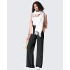 imageG4Free Fleece Lined Pants Women Wide Leg Work Trousers with Pockets High Waisted Sweatpants for Casual Dress WinterBlack