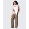 imageG4Free Fleece Lined Pants Women Wide Leg Work Trousers with Pockets High Waisted Sweatpants for Casual Dress WinterDark Brown