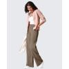 imageG4Free Fleece Lined Pants Women Wide Leg Work Trousers with Pockets High Waisted Sweatpants for Casual Dress WinterDark Brown