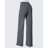 imageG4Free Fleece Lined Pants Women Wide Leg Work Trousers with Pockets High Waisted Sweatpants for Casual Dress WinterDark Grey