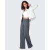 imageG4Free Fleece Lined Pants Women Wide Leg Work Trousers with Pockets High Waisted Sweatpants for Casual Dress WinterDark Grey