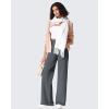 imageG4Free Fleece Lined Pants Women Wide Leg Work Trousers with Pockets High Waisted Sweatpants for Casual Dress WinterDark Grey