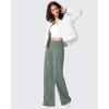 imageG4Free Fleece Lined Pants Women Wide Leg Work Trousers with Pockets High Waisted Sweatpants for Casual Dress WinterGray Sage