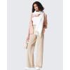imageG4Free Fleece Lined Pants Women Wide Leg Work Trousers with Pockets High Waisted Sweatpants for Casual Dress WinterLight Khaki