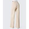 imageG4Free Fleece Lined Pants Women Wide Leg Work Trousers with Pockets High Waisted Sweatpants for Casual Dress WinterLight Khaki
