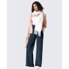 imageG4Free Fleece Lined Pants Women Wide Leg Work Trousers with Pockets High Waisted Sweatpants for Casual Dress WinterNavy Blue