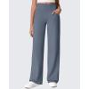 imageG4Free Fleece Lined Pants Women Wide Leg Work Trousers with Pockets High Waisted Sweatpants for Casual Dress WinterSlate Gray